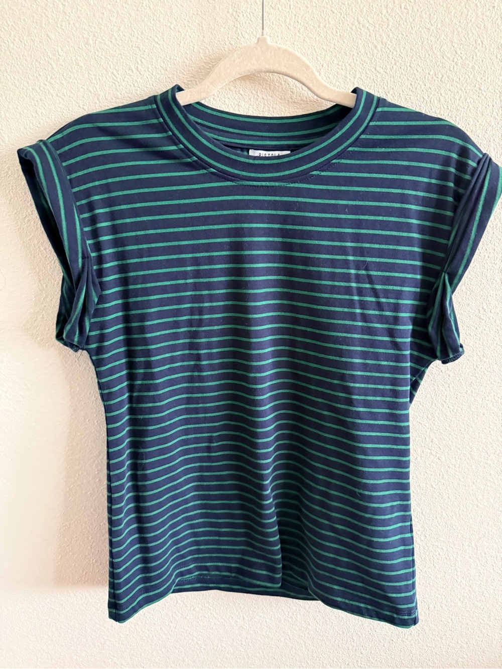 Pistola - OLIVIA TWISTED SLEEVE MARINA - NAVY GREEN STRIPE - Small - Picture 2 of 4
